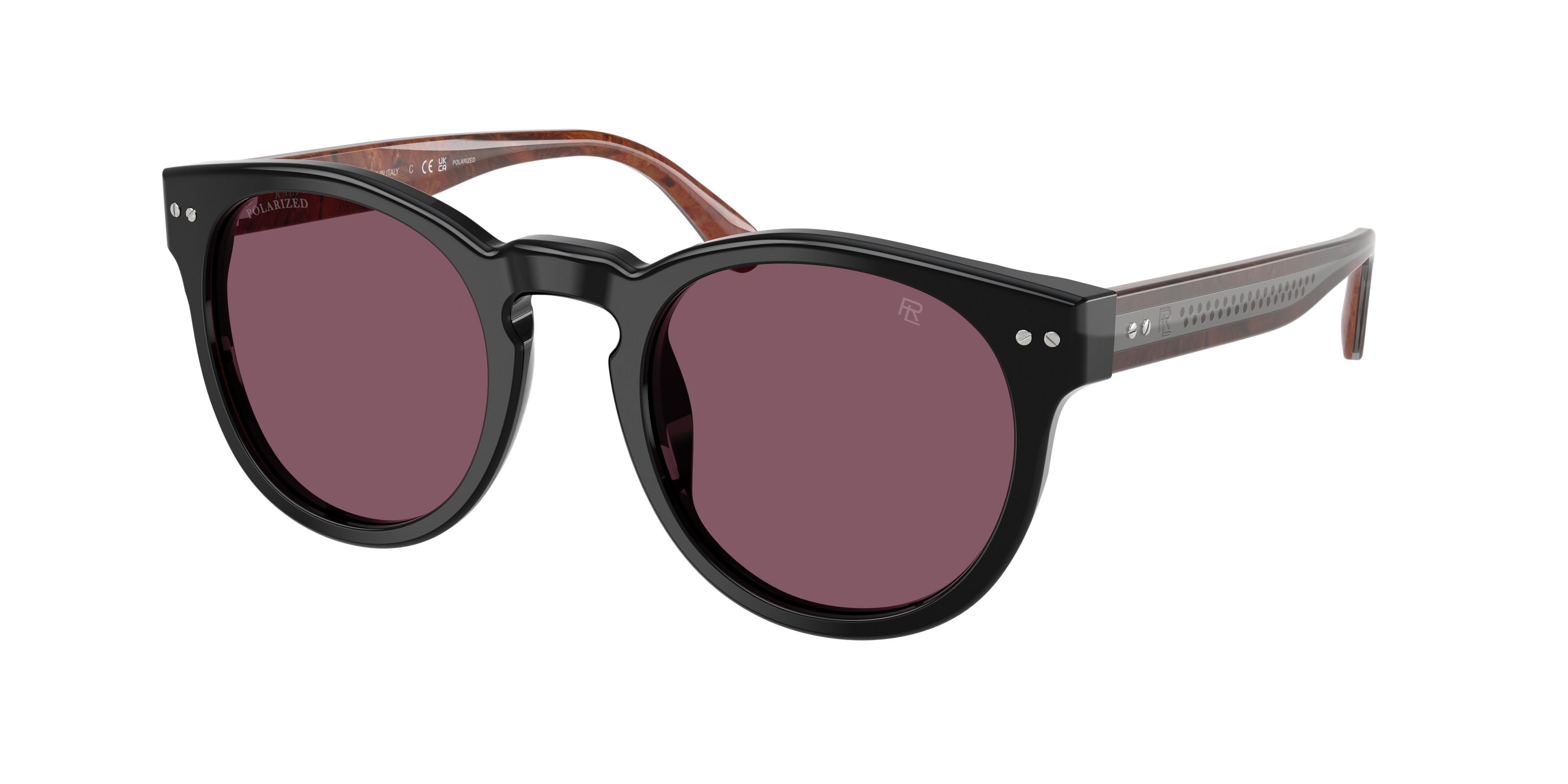 Ralph Lauren Herren RL8229U 53981A Sonnenbrillen Acetat Schwarz Viola Pantos Polarisiert-image
